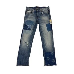 Polo Ralph Lauren Waverly Straight Crop Jeans Women's Size 27 Patchwork Stars
